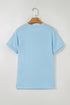 Soft Stretch Solid Crew Neck Rolled Cuff Relaxed Tee